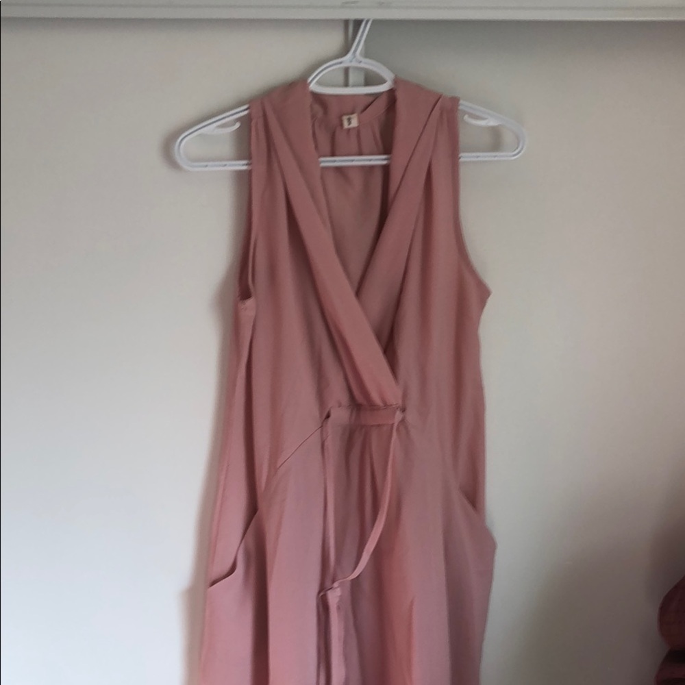 Sleeveless Wrap Dress in Dusty Rose